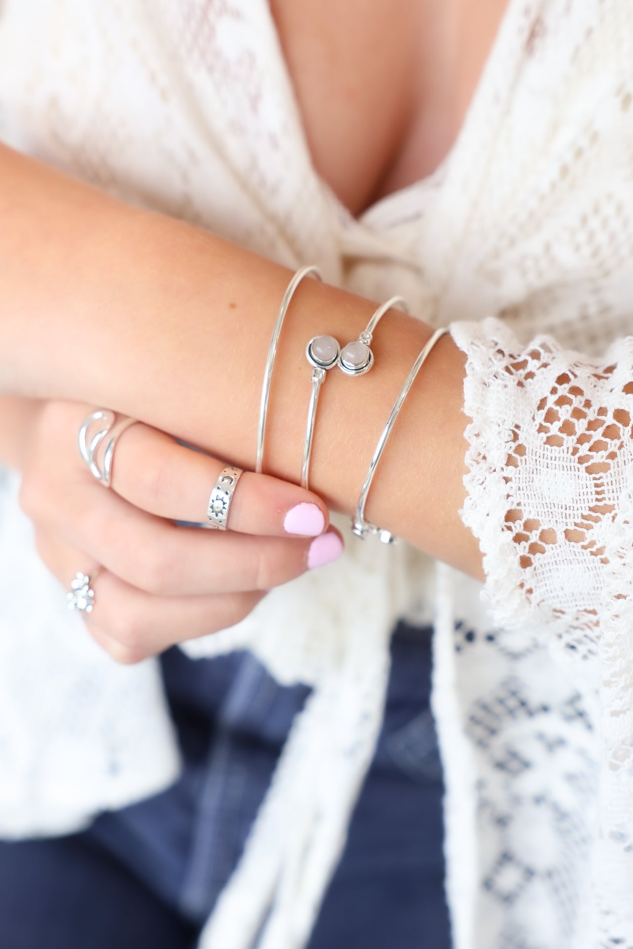Fine Wrap Rose Quartz Bracelet