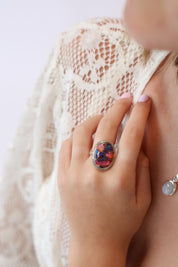 Oyster Turquoise Oval Ring