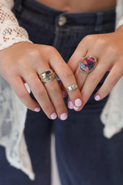 Oyster Turquoise Oval Ring