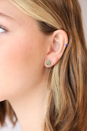 Tanzi Peridot Oval Stone Studs