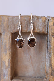 Felisa Smoky Quartz Stone Drop Earrings