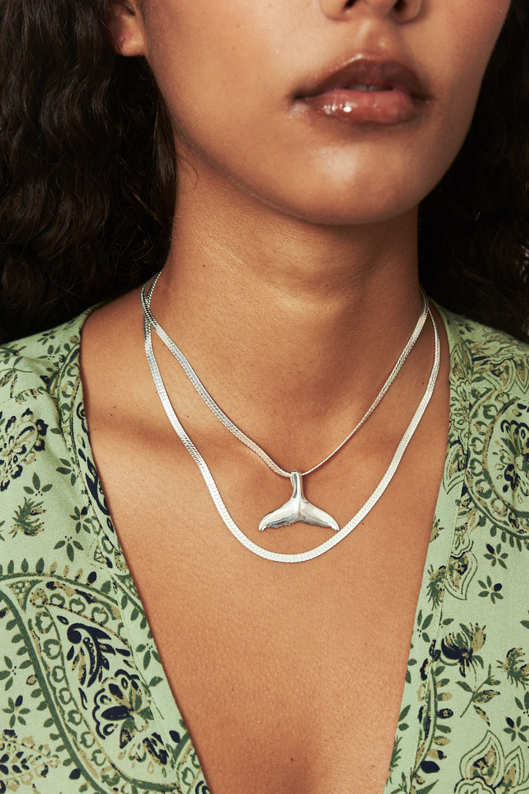 Silver Herringbone Chain Tree of Life