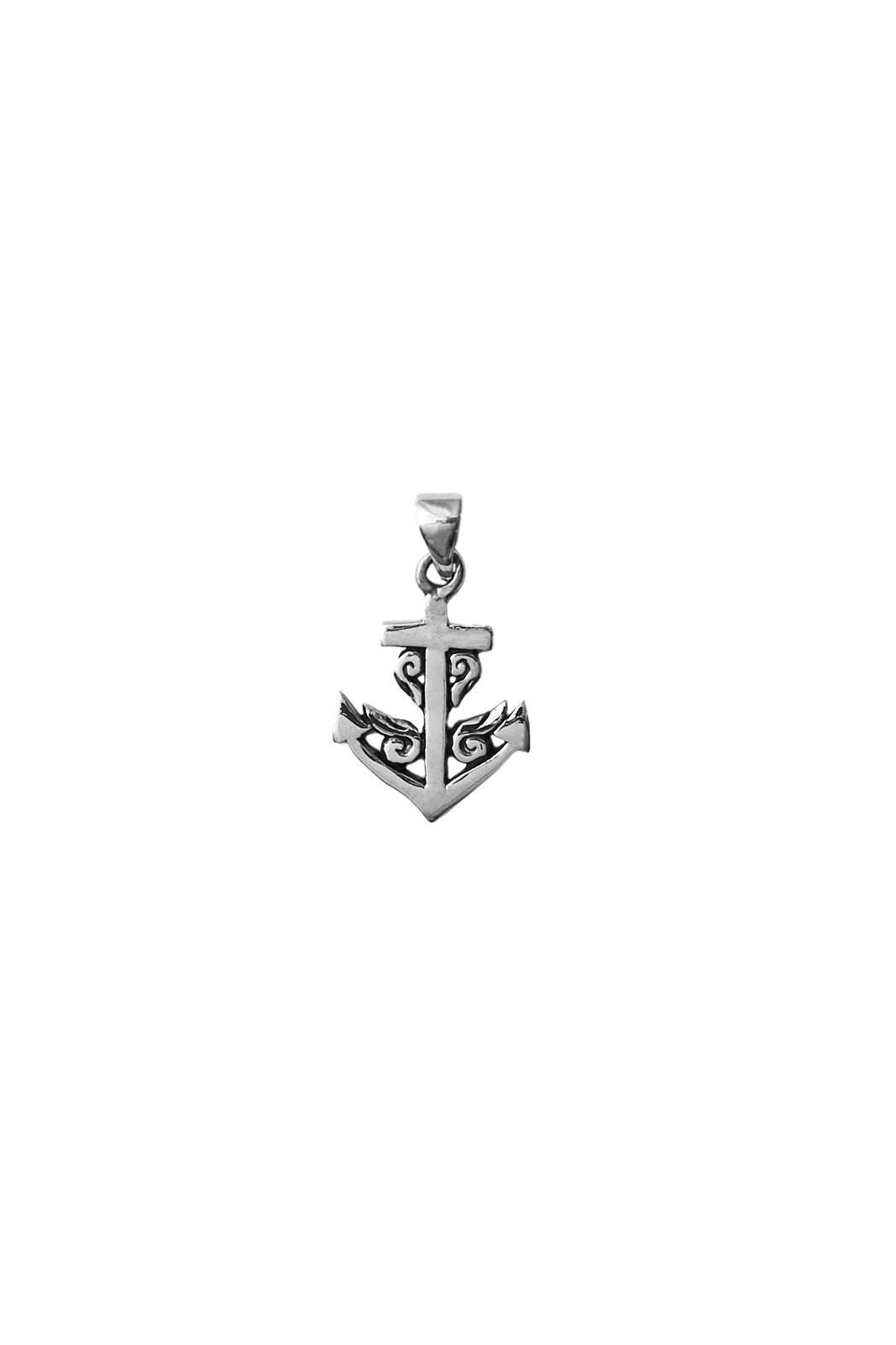 White gold anchor pendant deals
