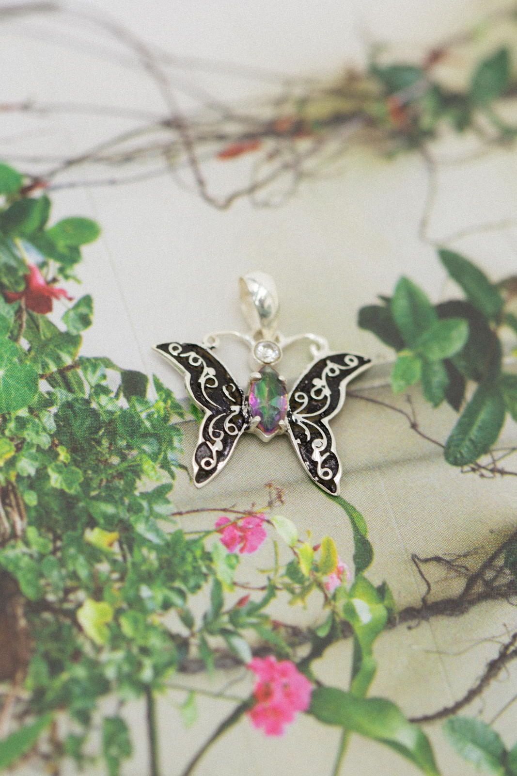 Silver butterfly 2024 pendant necklace