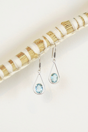 Blue Topaz Teardrop Earrings