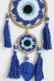 Royal Blue Leaf Tassel Wall Hanging