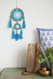 Turquoise Leaf Tassel Wall Hanging