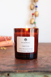 Vanilla Amber Glass Candle