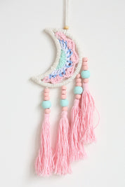 Pastel Moon Tassel Small Wall Hanging