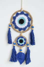 Royal Blue Leaf Tassel Wall Hanging
