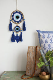 Royal Blue Leaf Tassel Wall Hanging
