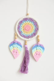 Pastel Leaf Macrame Tassel Wall Hanging