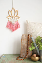 Pink Lotus Macrame Hanging