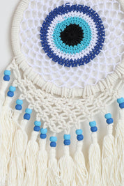 Round Macrame Blue Wall Hanging