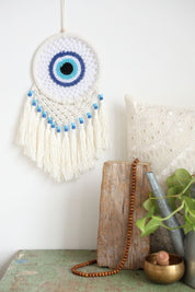 Round Macrame Blue Wall Hanging