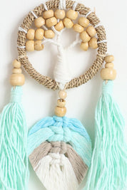Aqua Tree Leaf Wall Hanging