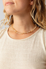 Yellow Stone Beaded Necklace