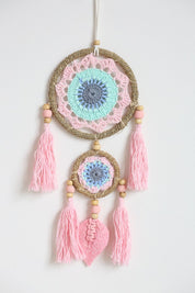 Pink Leaf Tassel Wall Hanging