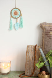 Turquoise Tassel Leaf Wall Hanging