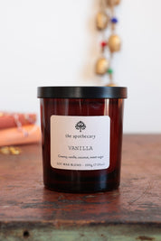 Vanilla Amber Glass Candle
