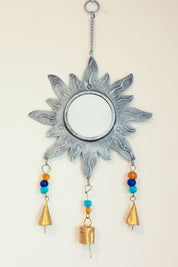 Silver Sun Mirror Hanging