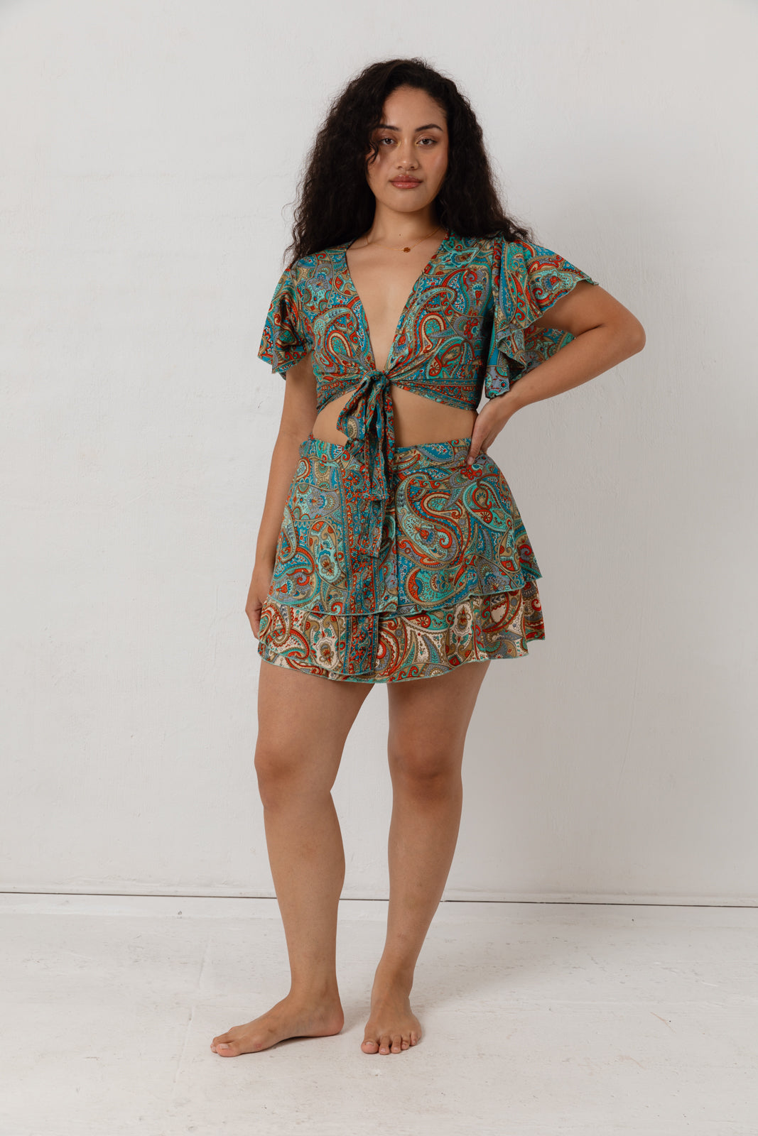 Envelope skirt romper hotsell