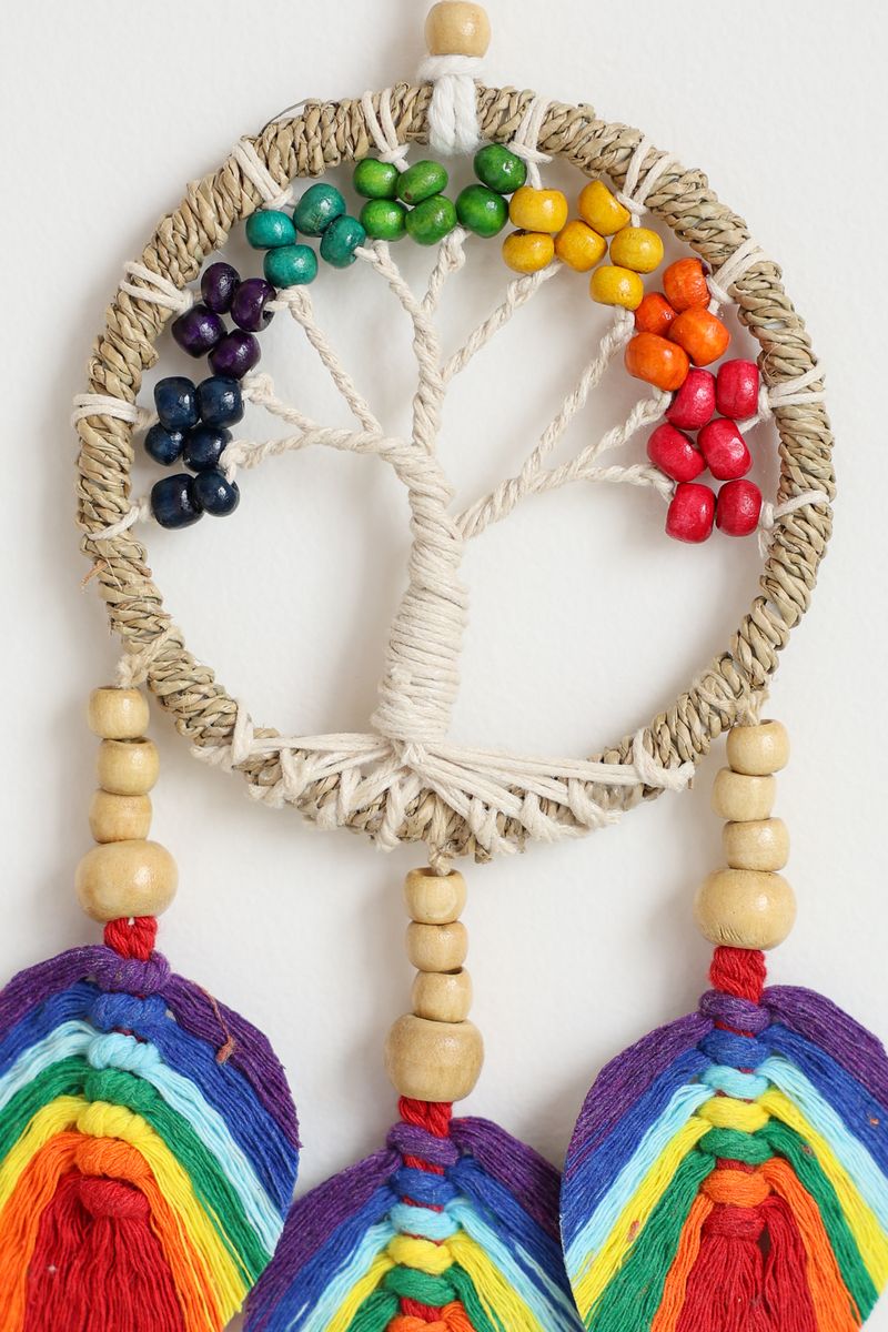 Tree of Life Rainbow Leaf Wall Hanging