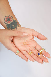 Amazonite Gold Ezra Rectangle Ring