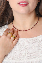 Beaded Necklace Garnet