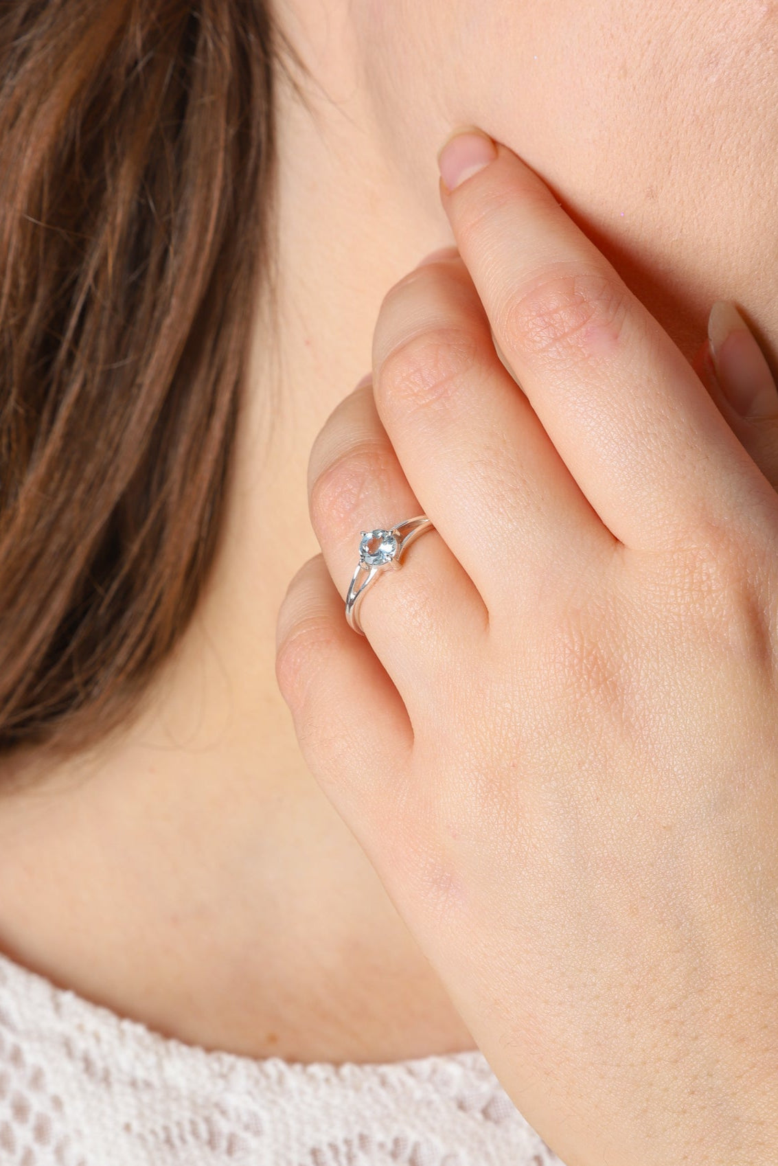 Blue Topaz Ivy Gemstone Ring