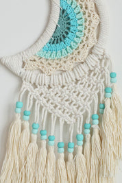 Moon Macrame Blue Wall Hanging