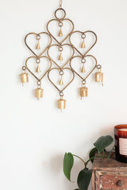 Gold Heart Bell Hanging