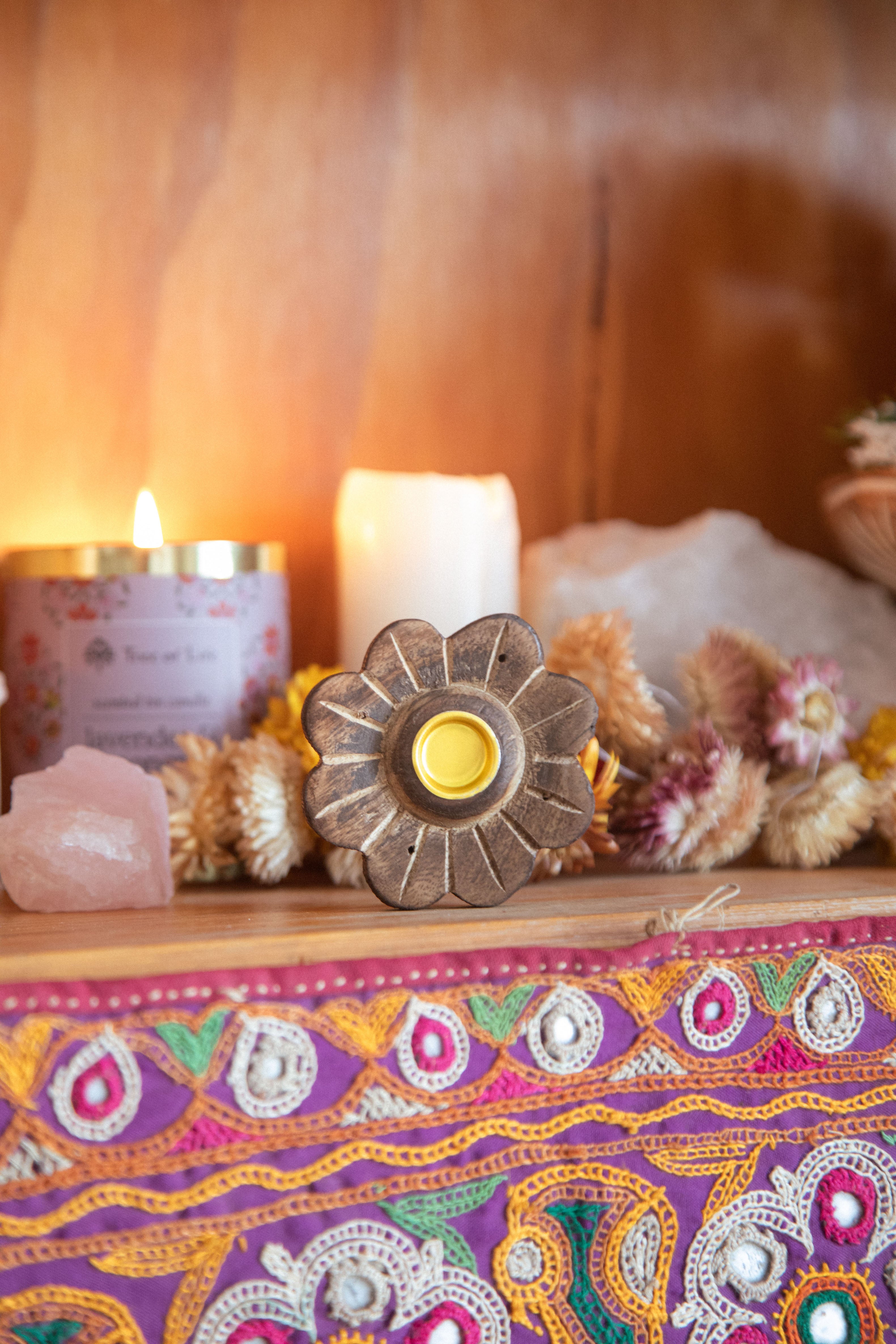 Flora Wooden Incense Holder