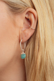 Nuala Amazonite Drop Hoops