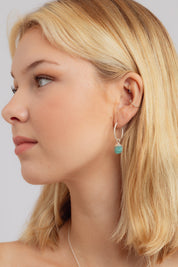 Nuala Amazonite Drop Hoops
