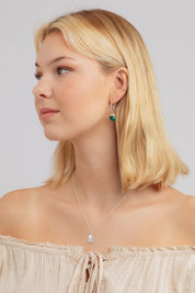 Nuala Green Onyx Drop Hoops