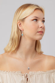 Nuala Larimar Drop Hoops