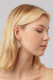 Nuala Larimar Drop Hoops