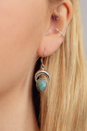 Divinity Larimar Moon Earrings