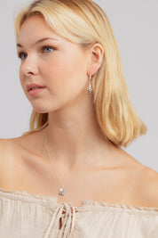 Asteri Peridot Charm Hoops