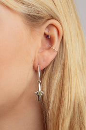Asteri Peridot Charm Hoops