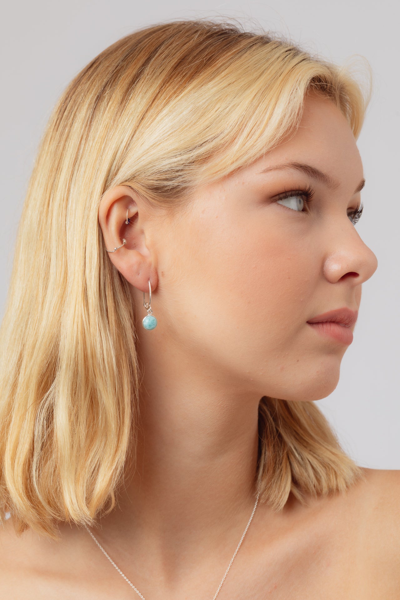 Salia Swirl Larimar Hoops