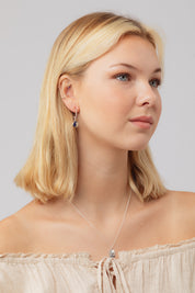 Yin Yang Charm Hoops