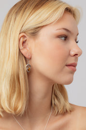 Divinity Tigers Eye Moon Earrings