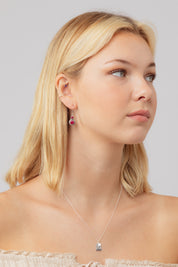 Evela Ruby Double Drop Earrings
