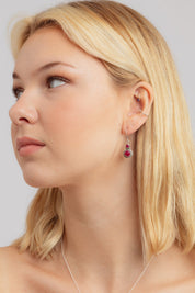 Evela Ruby Double Drop Earrings