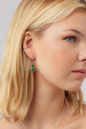 Evela Emerald Double Drop Earrings