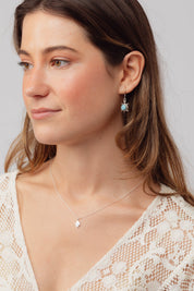 Round Turtle Larimar Earrings