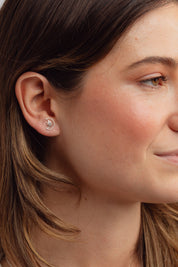 Lunara Rainbow Moonstone Silver Studs