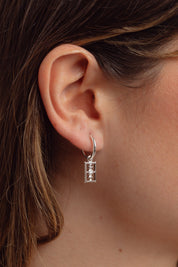 Orianna Silver Charm Hoops